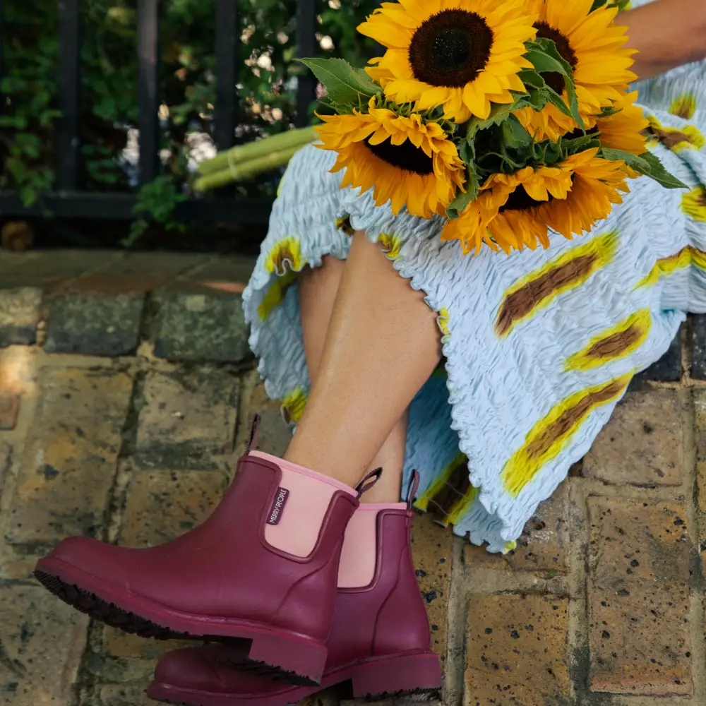 Bobbi Red Wellington Boot // Beetroot & Light Pink [Retired] - Image 14