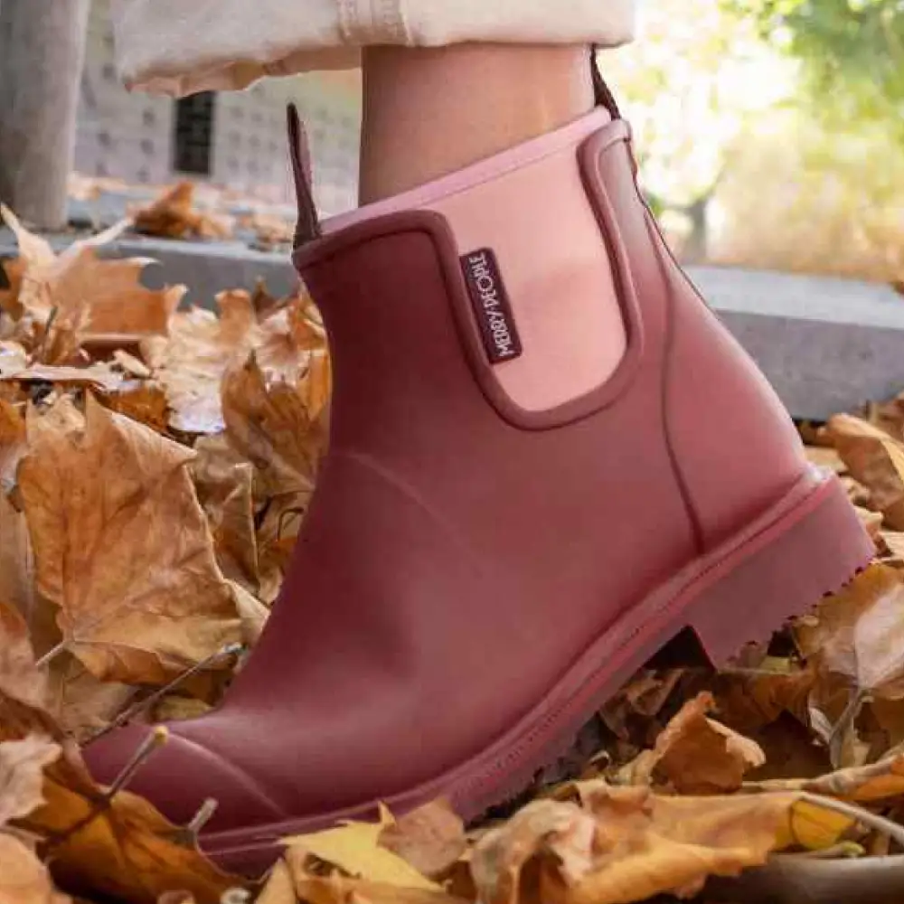 Bobbi Red Wellington Boot // Beetroot & Light Pink [Retired] - Image 18