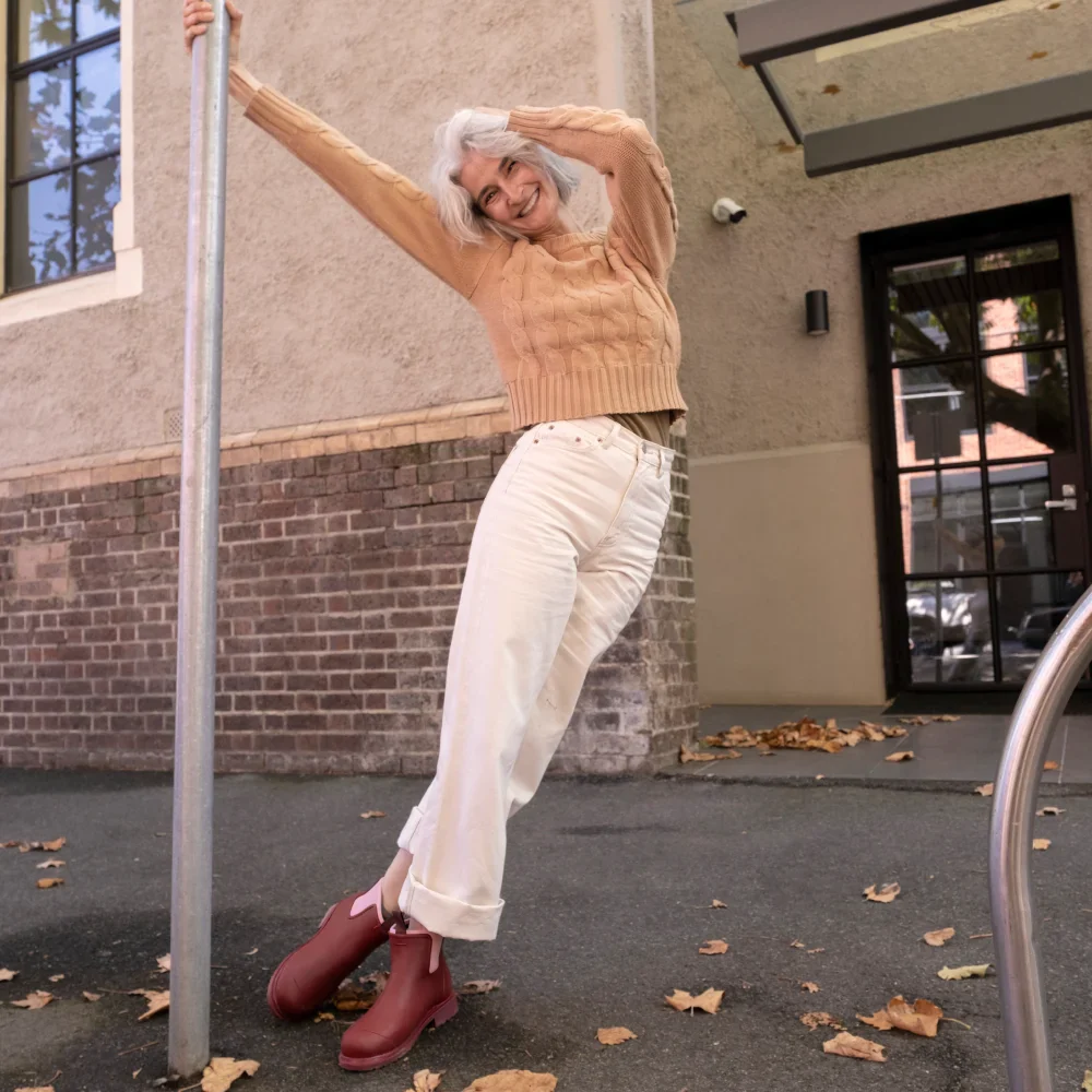 Bobbi Red Wellington Boot // Beetroot & Light Pink [Retired] - Image 9
