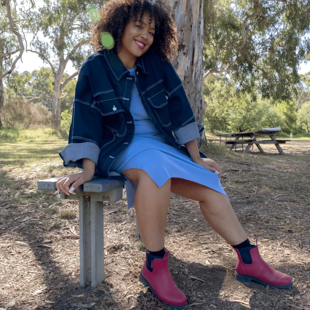 Bobbi Wellington Boot // Magenta & Navy [Retired] - Image 4