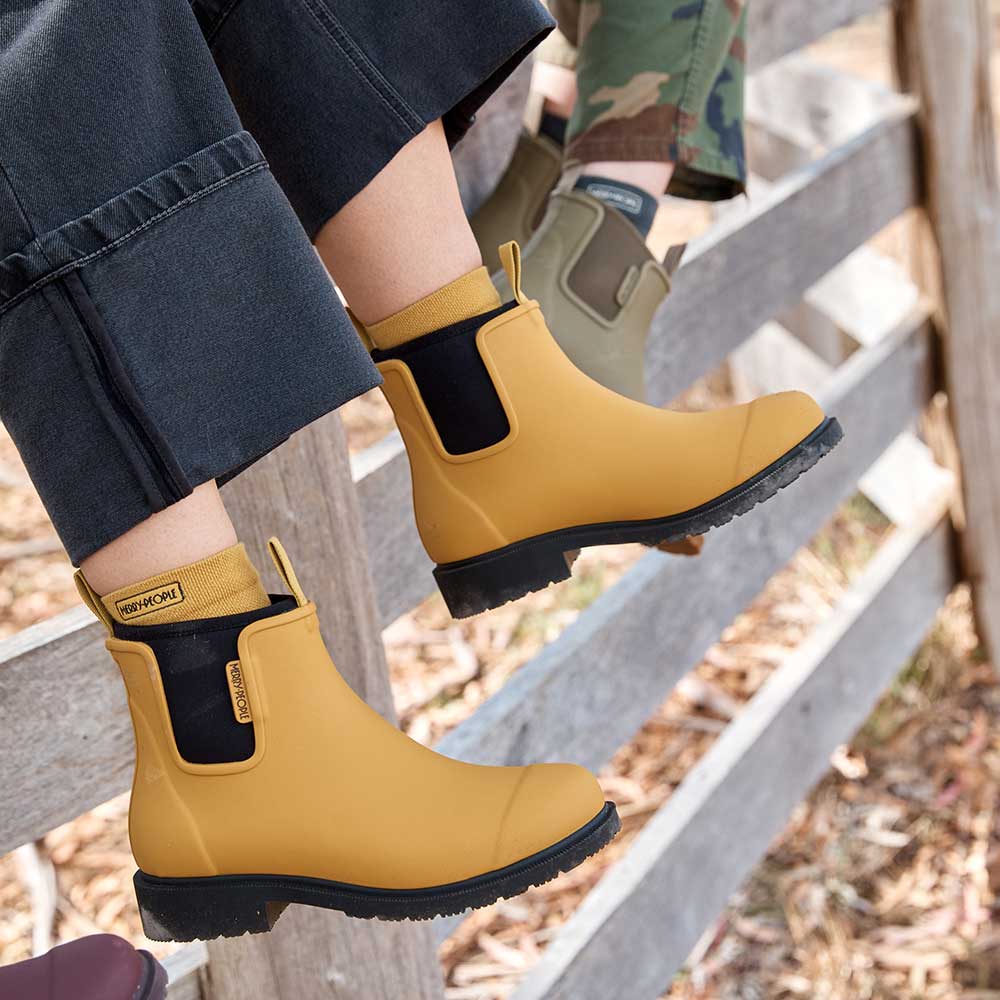 Bobbi Wellington Boot // Mustard Yellow & Black - Image 8