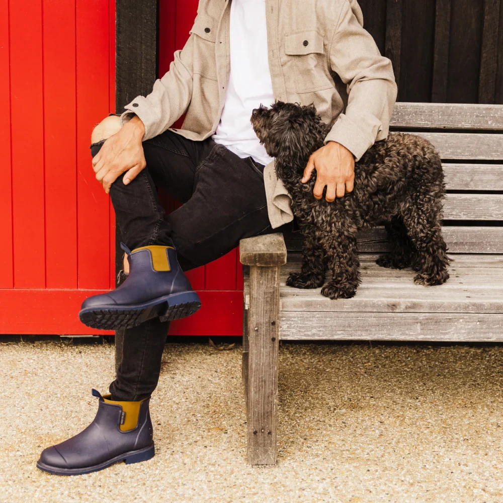 Bobbi Wellington Boot // Oxford Blue & Tan [Retired] - Image 9