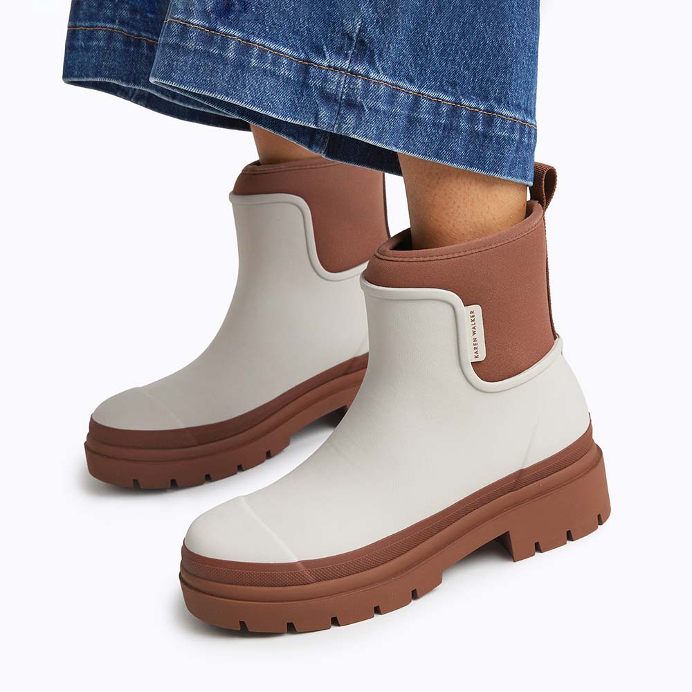 Merry People X Karen Walker Tully Boot // Ecru & Chestnut [Retired] - Image 5